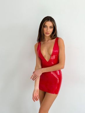 Лакированное платье с сексуальным декольте «Лучезарная Эмилия» D&A, М, красное SO6759 фото