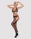 Сетчатый бодистокинг с имитацией топа, пояса и чулок Obsessive Bodystocking N108 S/M/L, черный, комб SO7252 фото 3