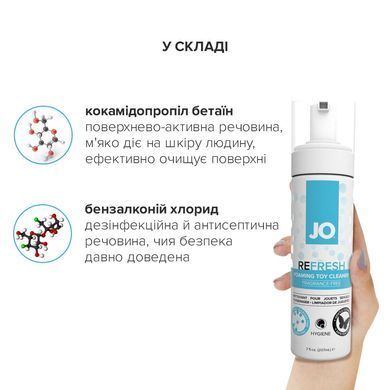 М&rsquo;яка пінка для очищення іграшок System JO REFRESH (207 мл) дезінфікує, проникає глибоко SO1773 фото