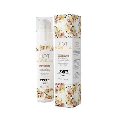 Массажное масло EXSENS Hot Vanilla 50мл разогревающее, без сахара, без парабенов, съедобное SO2357 фото