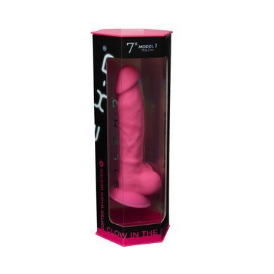 Фалоімітатор SilexD Johnny Pink Glow in the dark, двошаровий, силікон+Silexpan, діаметр 3,5см SO7026 фото Фалоімітатор SilexD Johnny Pink Glow in the dark, двошаровий, силікон+Silexpan, діаметр 3,5см SO7026 фото