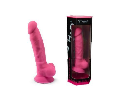 Фалоімітатор SilexD Johnny Pink Glow in the dark, двошаровий, силікон+Silexpan, діаметр 3,5см SO7026 фото Фалоімітатор SilexD Johnny Pink Glow in the dark, двошаровий, силікон+Silexpan, діаметр 3,5см SO7026 фото