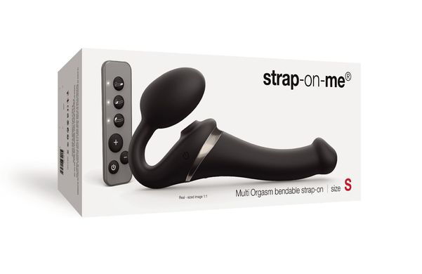 Безремневой вибрострапон с вакуумной стимуляцией Strap-On-Me MULTI ORGASM Black S (мятая упаковка) SO6821-R фото