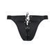 Чоловічі сліпи на шнурівці Passion 044 Slip Ben L/XL Black, екошкіра, люверси SO7603 фото 6