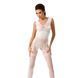Бодистокинг Passion BS052 white, комбинезон, имитация корсета с подтяжками, чулок и трусиков PBS052W фото 1