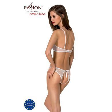 Комплект: бра, трусики с ажурным декором и открытым шагом Ursula Set white L/XL &mdash; Passion SO5844 фото