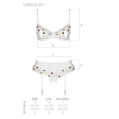 Сексуальный комплект с поясом для чулок LOVELIA SET white S/M - Passion SO4781 фото