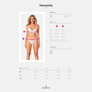Эротический комплект Obsessive Heavenlly 2-pcs set M/L, бюстгальтер и танга SO8173 фото