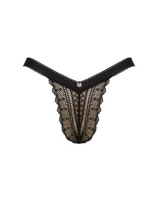 Мереживні трусики із заниженою талією Obsessive Estiqua panties XS/S, black SO7705 фото