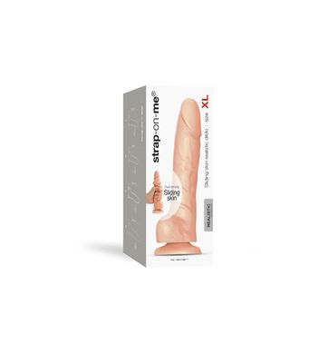 Реалистичный фаллоимитатор Strap-On-Me Sliding Skin Realistic Dildo Vanille - XL, эффект подвижной к SO6262 фото