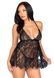 Пеньюар Leg Avenue Floral lace babydoll & string Black M SO9170 фото 5