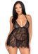 Пеньюар Leg Avenue Floral lace babydoll & string Black M SO9170 фото 1