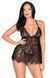 Пеньюар Leg Avenue Floral lace babydoll & string Black L SO9171 фото 7