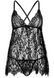 Пеньюар Leg Avenue Floral lace babydoll & string Black L SO9171 фото 3