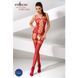 Бодістокінг Passion BS054 red, комбінезон, імітація панчох, відкритий животик PBS054R фото 2