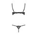 Комплект белья Passion VALERY SET S/M Black, стрепы, кружево, открытая грудь, стринги PS25105 фото 6