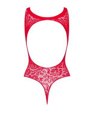 Ажурный бодистокинг с эффектом шнуровки Obsessive B120 teddy red S/M/L, красный SO7208 фото
