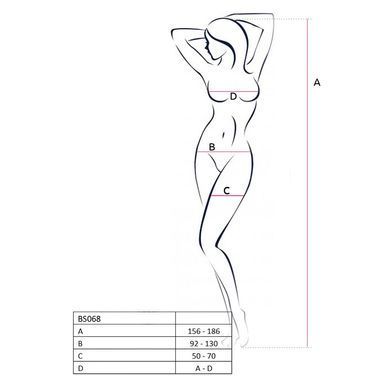 Бодистокинг Passion BS068 white, комбинезон, крупная сетка, длинный рукав PBS068W фото