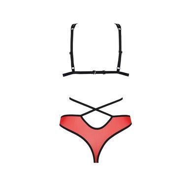 Комплект белья Passion PEONIA SET S/M red, бра, трусики SO8467 фото