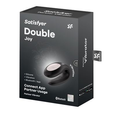 Смарт-вибратор для пар Satisfyer Double Joy Black с широким клиторальным стимулятором SO3898 фото