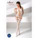 Бодістокінг Passion BS054 white, комбінезон, імітація панчох, відкритий животик PBS054W фото 2