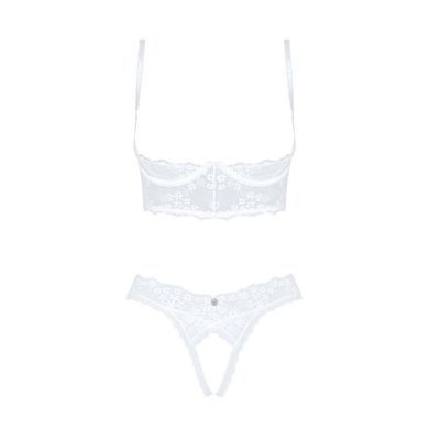 Эротический комплект Obsessive Heavenlly 2-pcs cupless set XL/2XL, открытая грудь, с доступом SO8177 фото