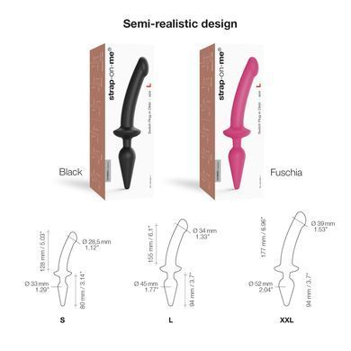 Анальная пробка с дилдо 2в1 Strap-On-Me SWITCH PLUG-IN DILDO Black XXL, диаметр 5,2/3,9 см SO6831 фото