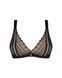 Кружевной бюстгальтер с треугольной чашкой Obsessive Estiqua bra M/L, черный, широкие лямки SO7259 фото 3