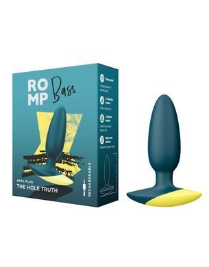 Анальна вібропробка Romp Bass Dark Green, силікон, перезаряджувана, макс. діаметр 3 см SO8737 фото