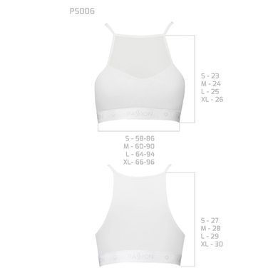 Спортивний топ з прозорою вставкою Passion PS006 TOP white, size S SO4245 фото