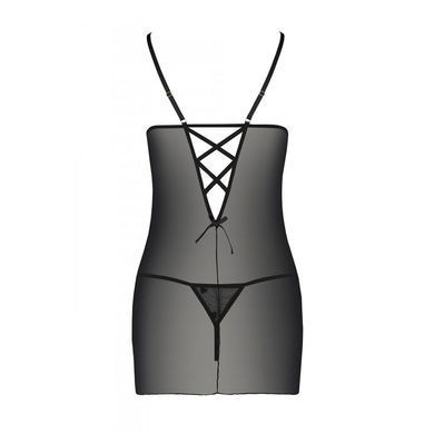 Сорочка з вирізами на грудях + стрінги LOVELIA CHEMISE black L/XL - Passion SO4759 фото