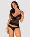 Полупрозрачный набор с украшениями Obsessive Ivannes top & thong S/M, черный, топ и танга SO7283 фото 1