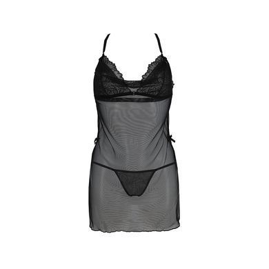 Сорочка Passion DELIENA CHEMISE S/M black, стринги с заниженной талией SO8419 фото