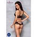 Комплект з еко-шкіри та мережива Loona Set black L/XL - Passion, бра і трусики SO5361 фото 4