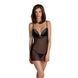 Сорочка Passion DELIENA CHEMISE S/M black, стринги с заниженной талией SO8419 фото 1