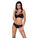 Комплект з еко-шкіри та мережива Loona Set black L/XL - Passion, бра і трусики SO5361 фото 1