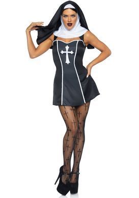 Костюм монашки Leg Avenue Naughty Nun M, платье, головной убор SO8551 фото