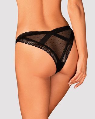 Мереживні трусики із заниженою талією Obsessive Estiqua panties M/L, чорні SO7261 фото