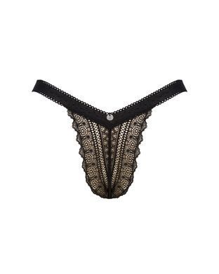 Мереживні трусики із заниженою талією Obsessive Estiqua panties M/L, чорні SO7261 фото