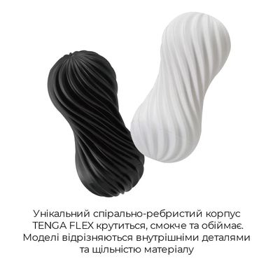 Мастурбатор Tenga Flex Rocky Black с изменяемой интенсивностью, можно скручивать SO1646 фото