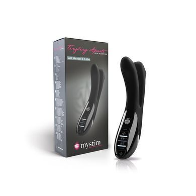 Вибратор двойной с электростимуляцией Mystim Tingling Aparte eStim Black, миостимулятор SO2989 фото