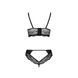 Комплект з еко-шкіри та мережива Loona Set black S/M - Passion, бра і трусики SO5362 фото 6