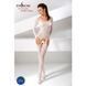 Бодістокінг Passion BS055 white, комбінезон, імітація панчох і пояса, довгий рукав, закрите плече PBS055W фото 2