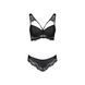 Комплект з еко-шкіри та мережива Loona Set black S/M - Passion, бра і трусики SO5362 фото 5