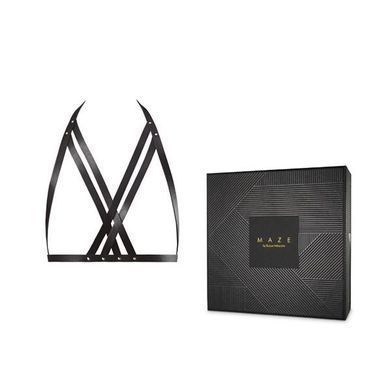 Портупея Bijoux Indiscrets MAZE - Halter Bra Harness Black SO2683 фото