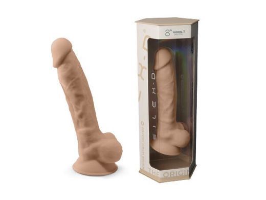 Фаллоимитатор SilexD Vetus Flesh (MODEL 1 size 8in), двухслойный, силикон+Silexpan, диаметр 4,2см SO3115 фото