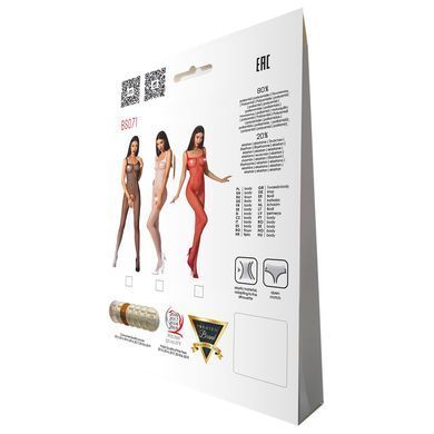 Бодистокинг Passion BS071 white, комбинезон на бретелях PBS071W фото