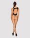 Ажурний бодістокінг із ефектом шнурівки Obsessive B129 teddy black XL/XXL, чорний, з доступом SO7214 фото 4