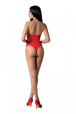 Бодистокинг с имитацией корсетной шнуровки Passion BS094 One Size, red, цветочный узор, с доступом SO8924 фото