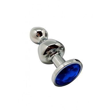 Металева анальна пробка Wooomy Lollypop Double Ball Metal Plug Blue S, діаметр 2,8см, довжина 8,5см SO7415 фото Металева анальна пробка Wooomy Lollypop Double Ball Metal Plug Blue S, діаметр 2,8см, довжина 8,5см SO7415 фото